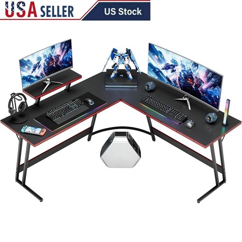 Shaped gaming desk - l, w/