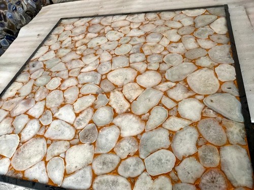 Agate geode dining table top - agate,