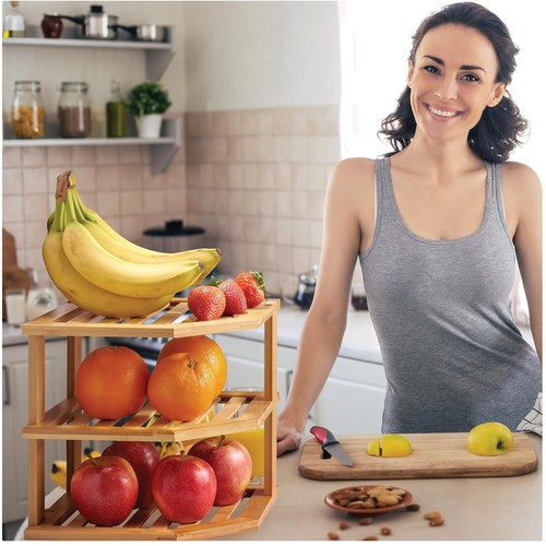 Compact bamboo plate organizer - compact,